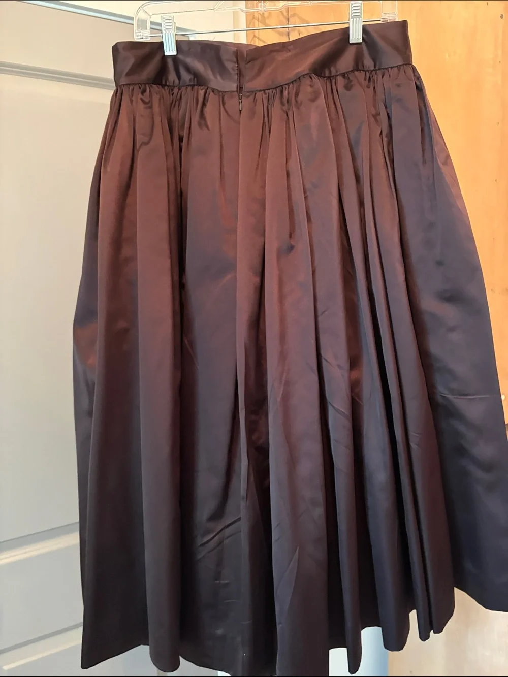 J. Crew Satin Full Maxi Skirt in Deep Brown